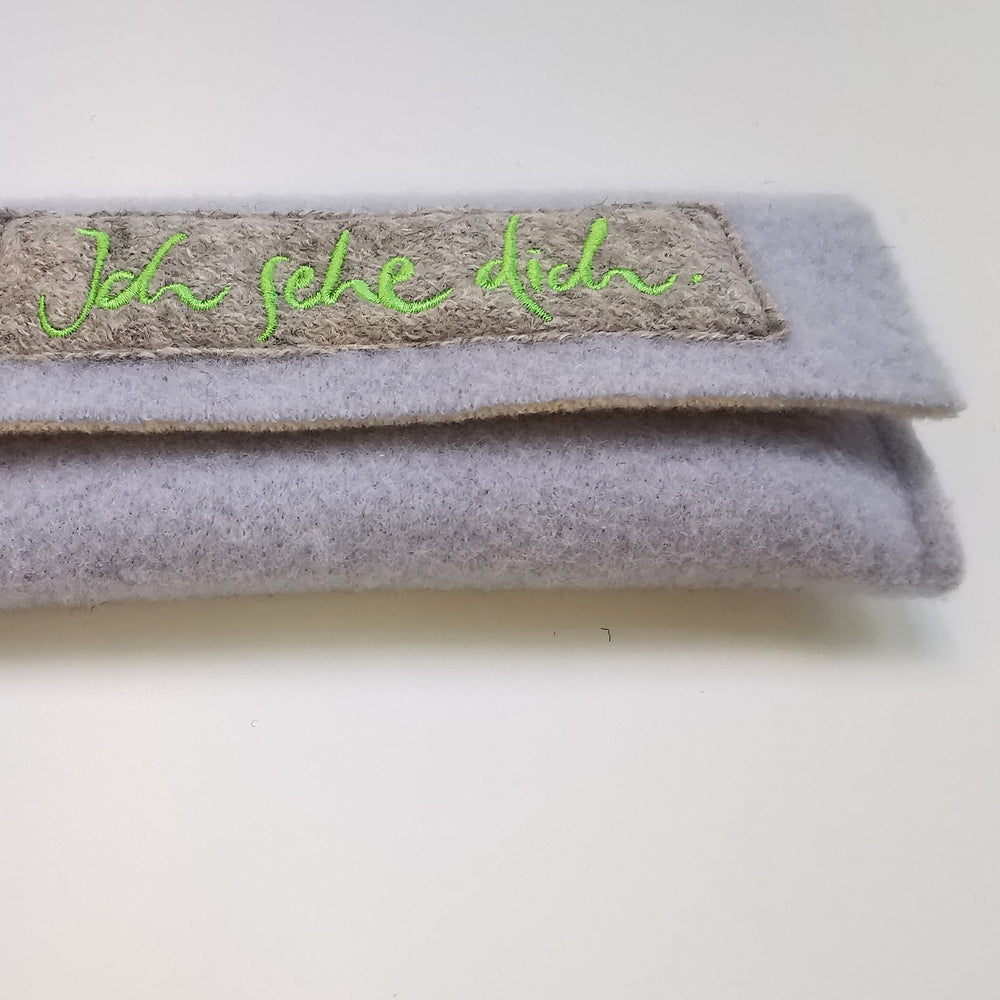 Brillentasche "Ich sehe dich" Hellblau/Creme