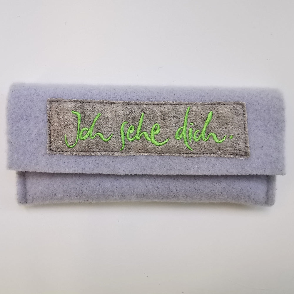 Brillentasche "Ich sehe dich" Hellblau/Creme