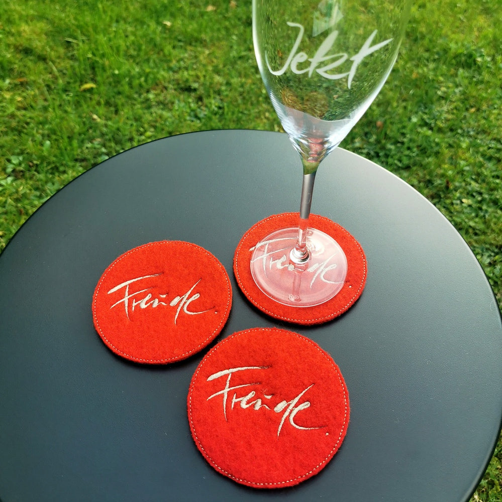 Glasuntersetzer "Freude" Rot