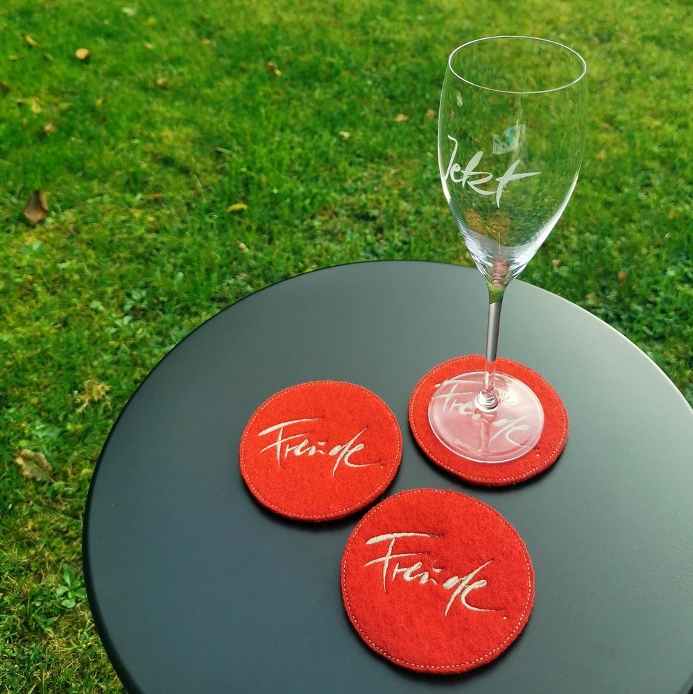 Glasuntersetzer "Freude" Rot