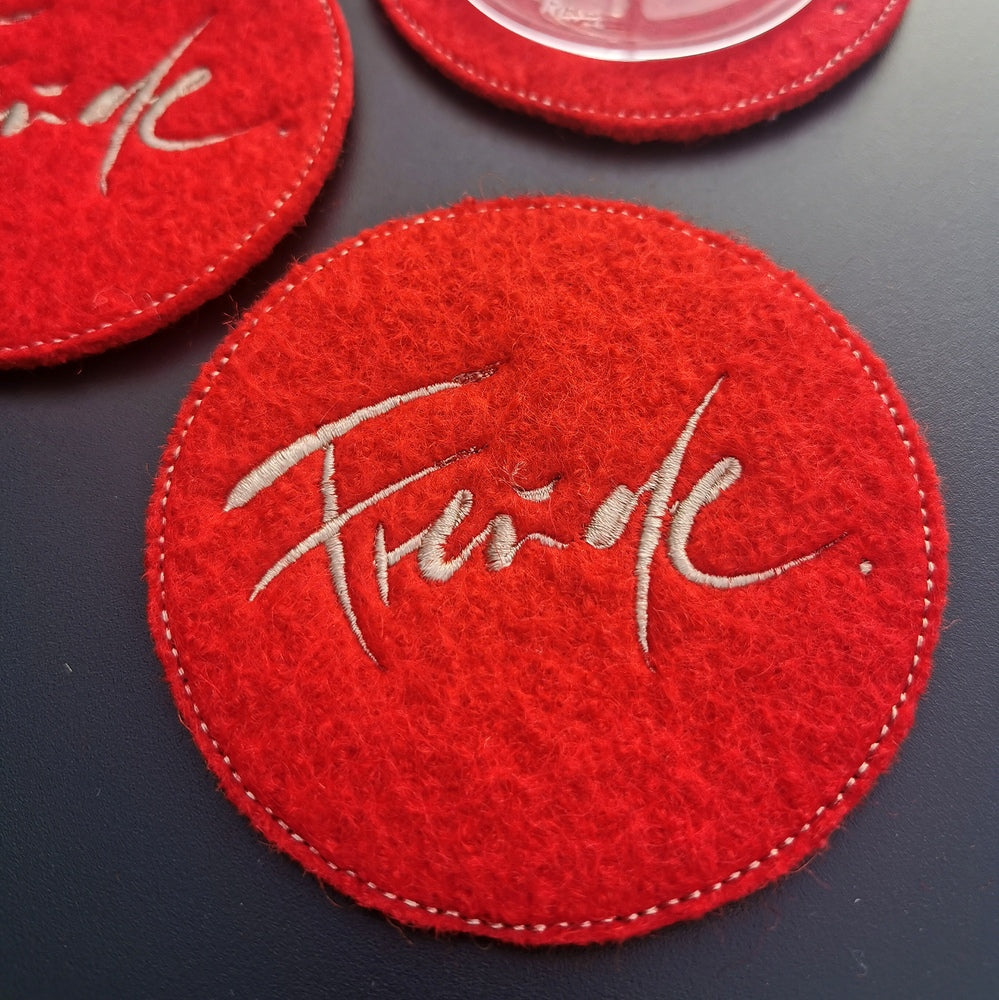 Glasuntersetzer "Freude" Rot