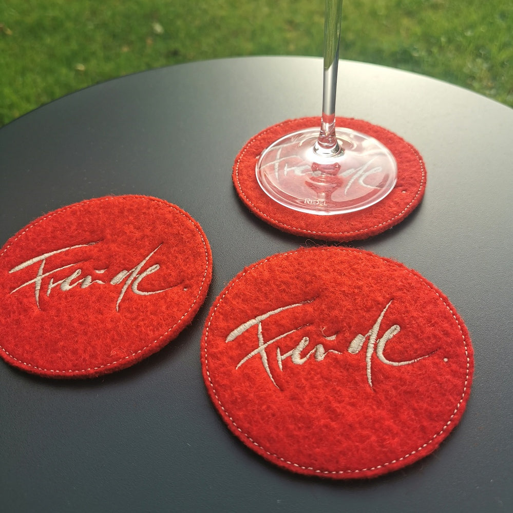 Glasuntersetzer "Freude" Rot