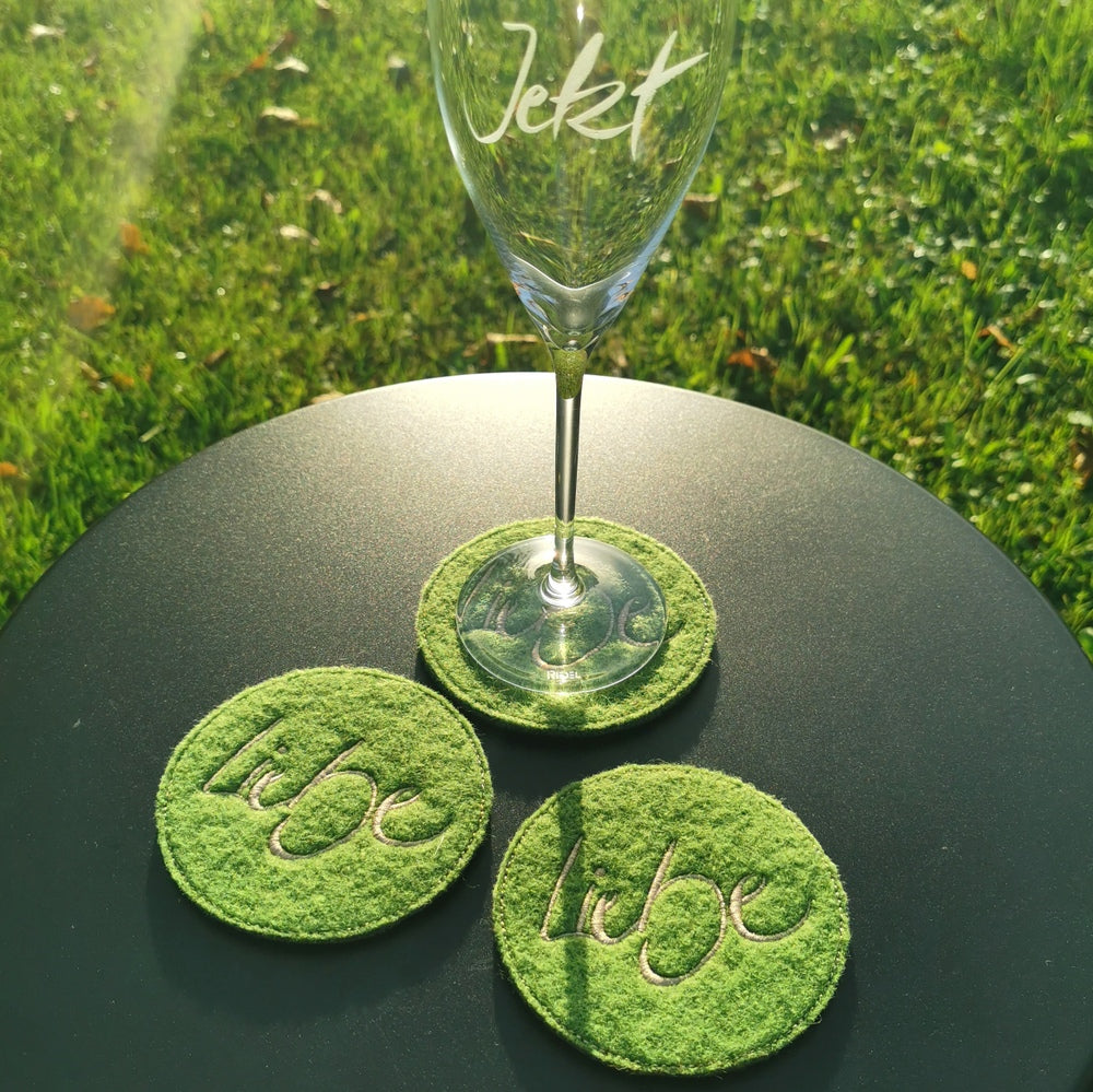 Glasuntersetzer "Liebe" Grün