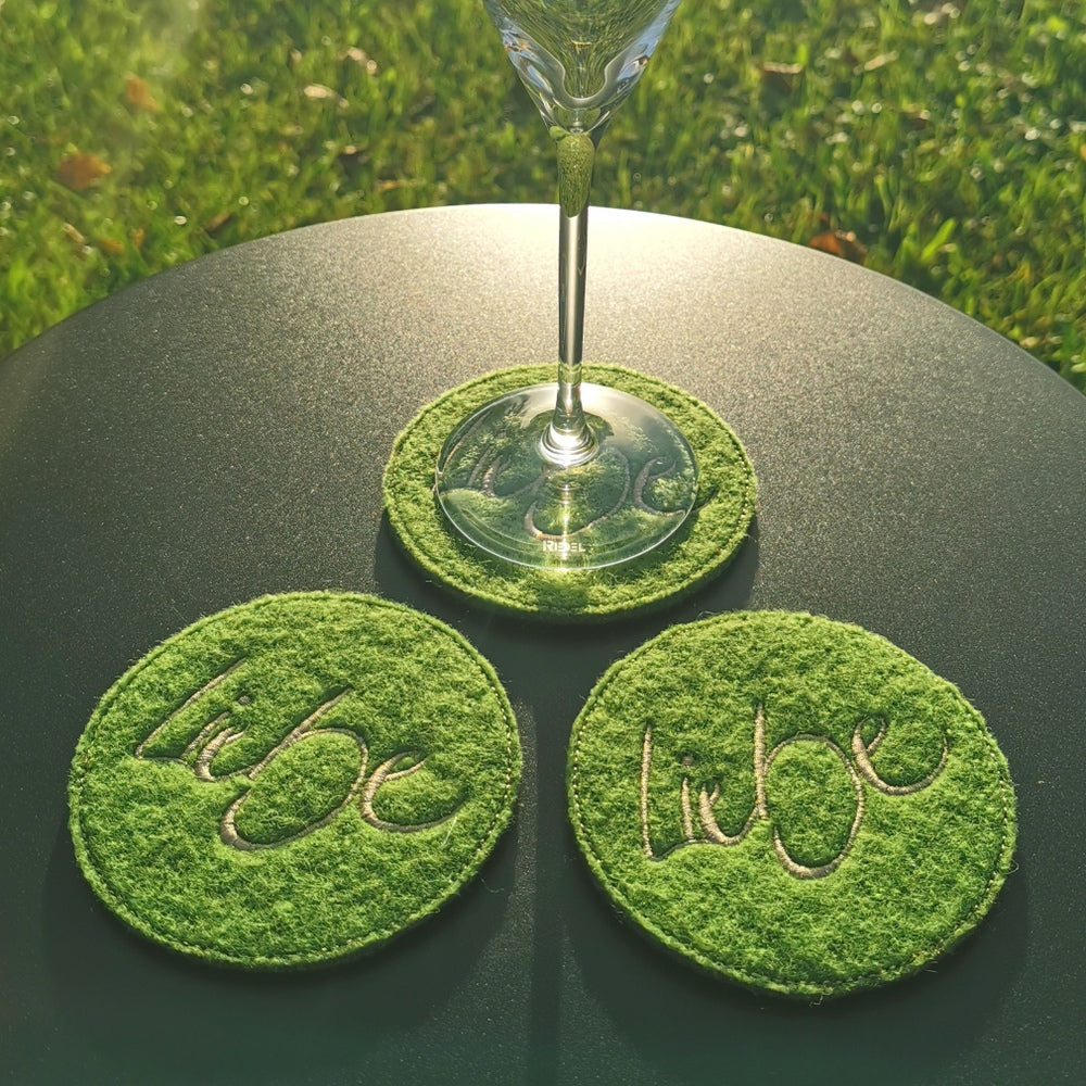 Glasuntersetzer "Liebe" Grün