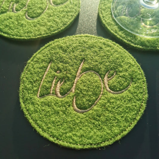 Glasuntersetzer "Liebe" Grün