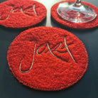 Glasuntersetzer "Jetzt" Rot