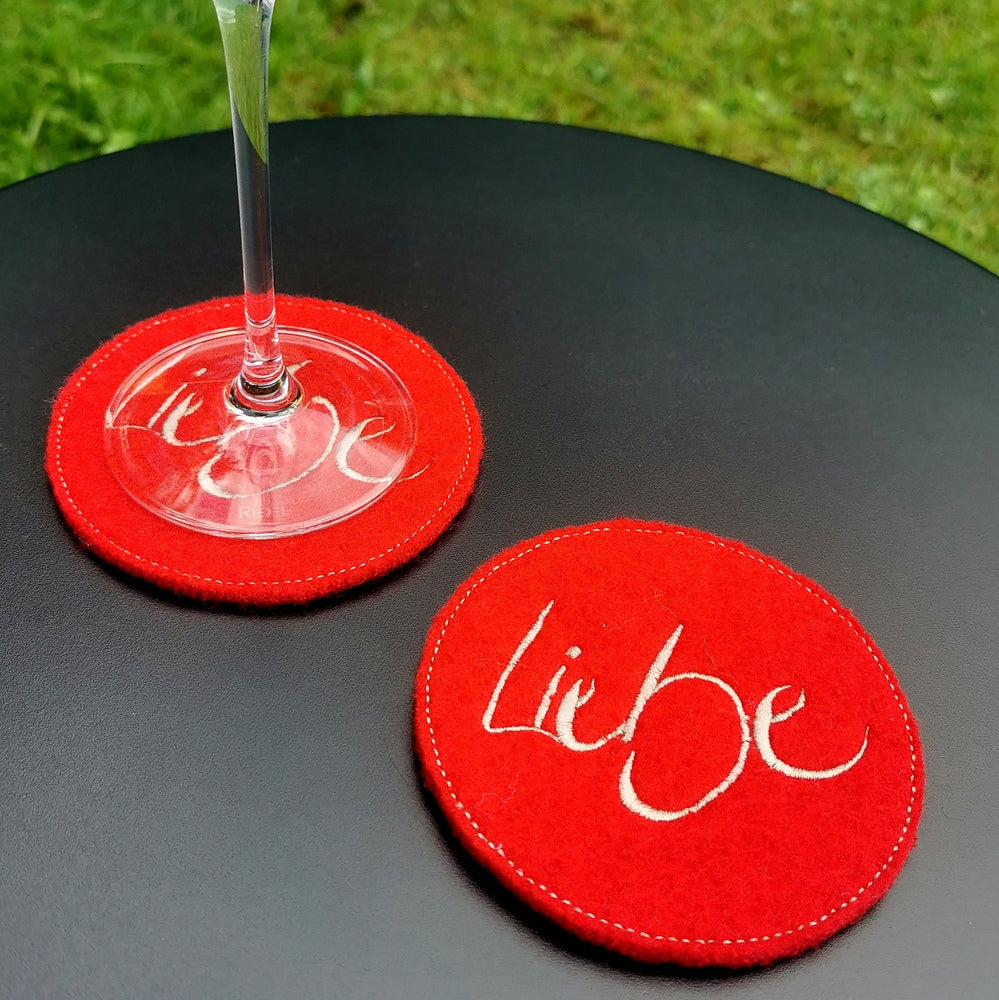 Glasuntersetzer "Liebe" Rot