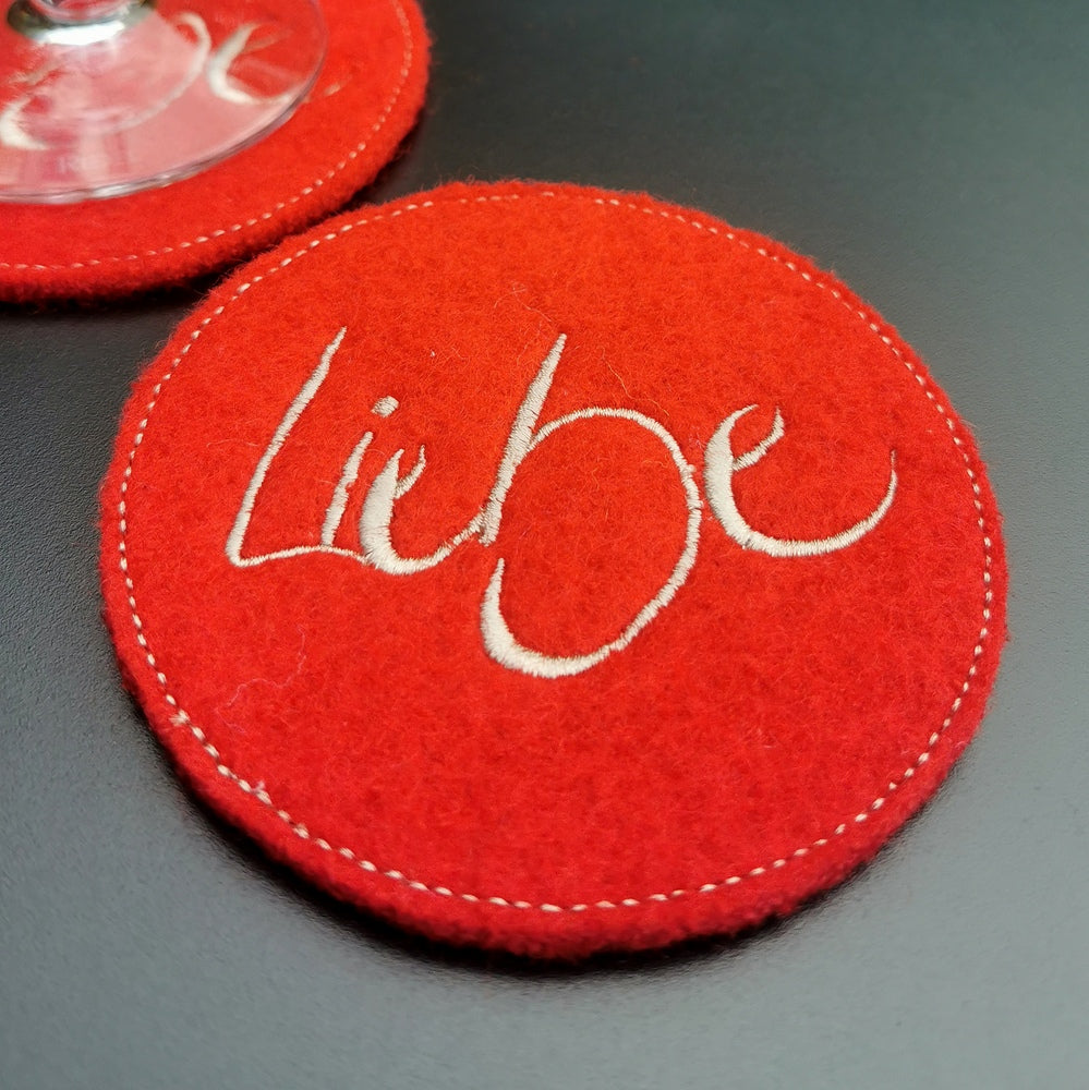Glasuntersetzer "Liebe" Rot