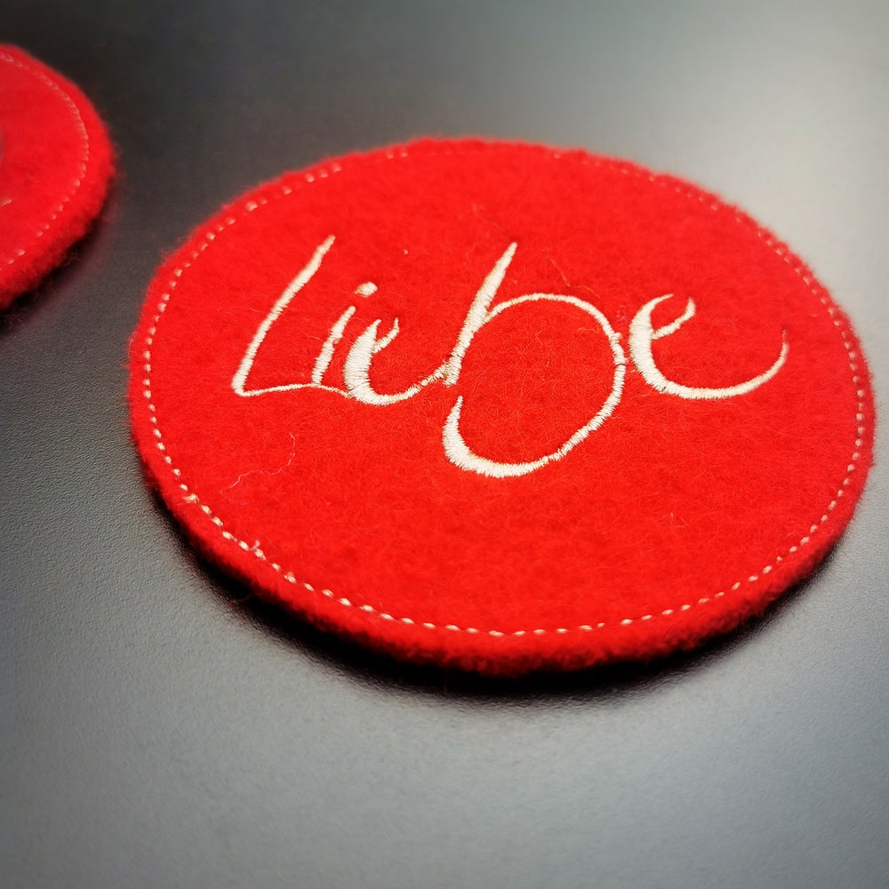Glasuntersetzer "Liebe" Rot