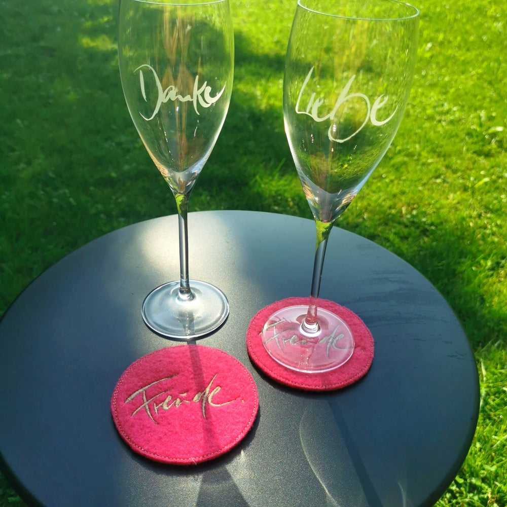 Glasuntersetzer "Freude" Magenta