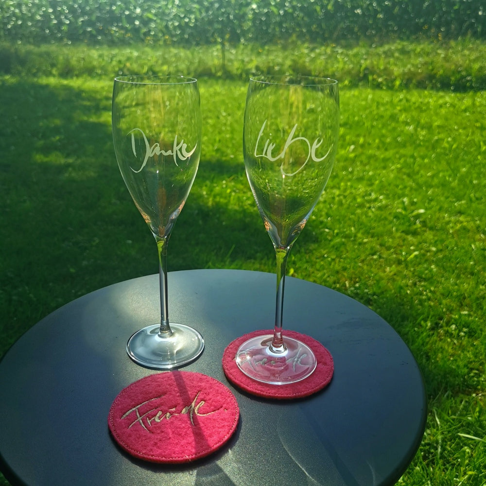 Glasuntersetzer "Freude" Magenta