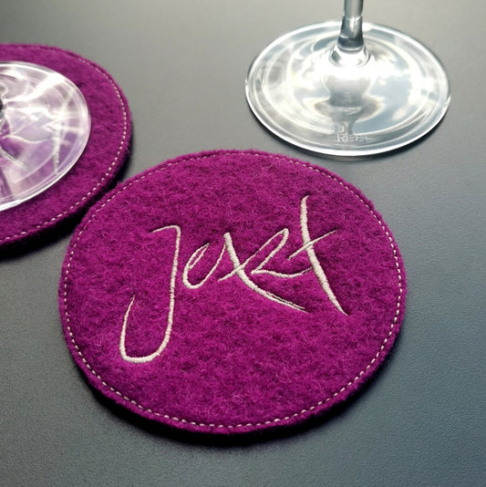 Glasuntersetzer "Jetzt" Violett