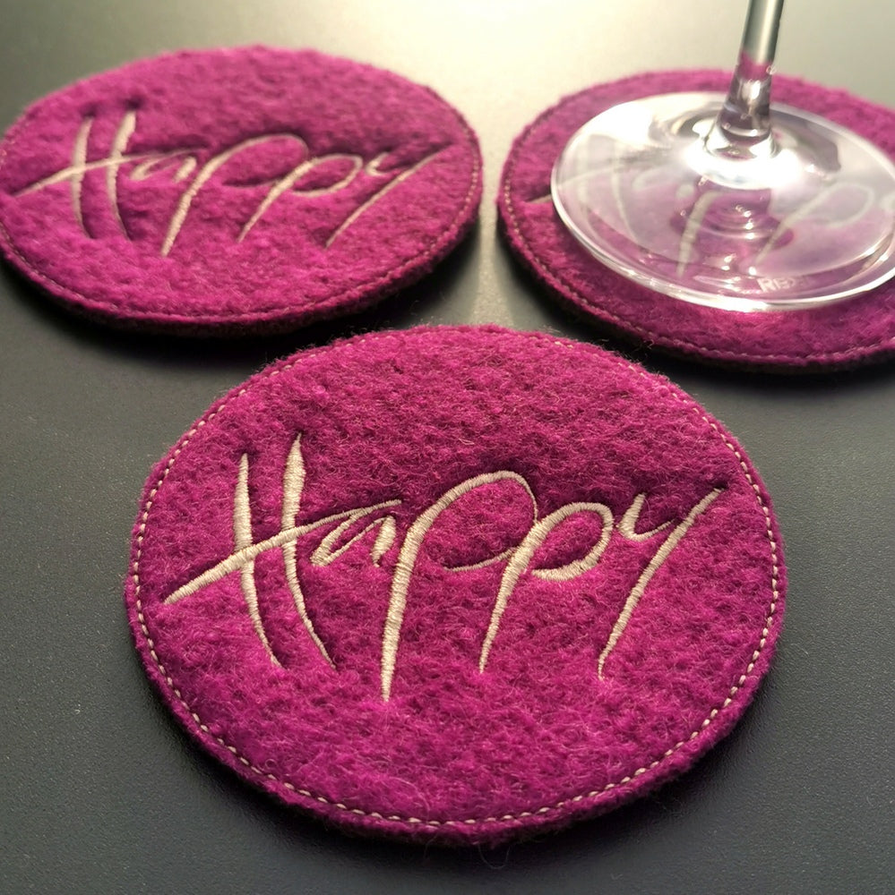Glasuntersetzer "Happy" Violett