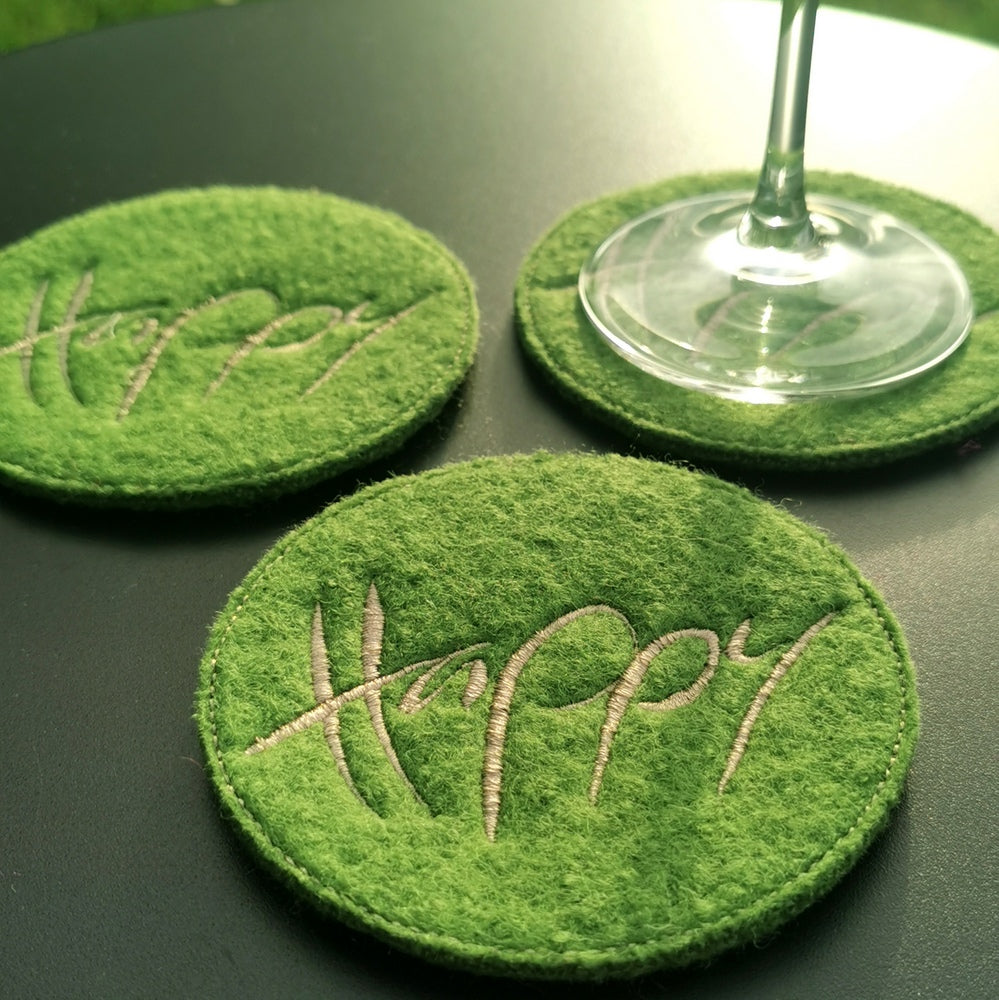 Glasuntersetzer "Happy" Grün