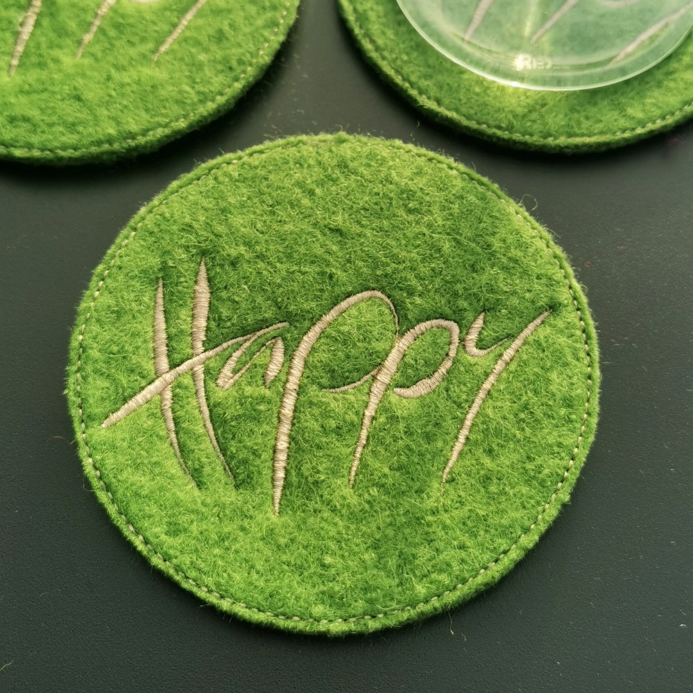 Glasuntersetzer "Happy" Grün