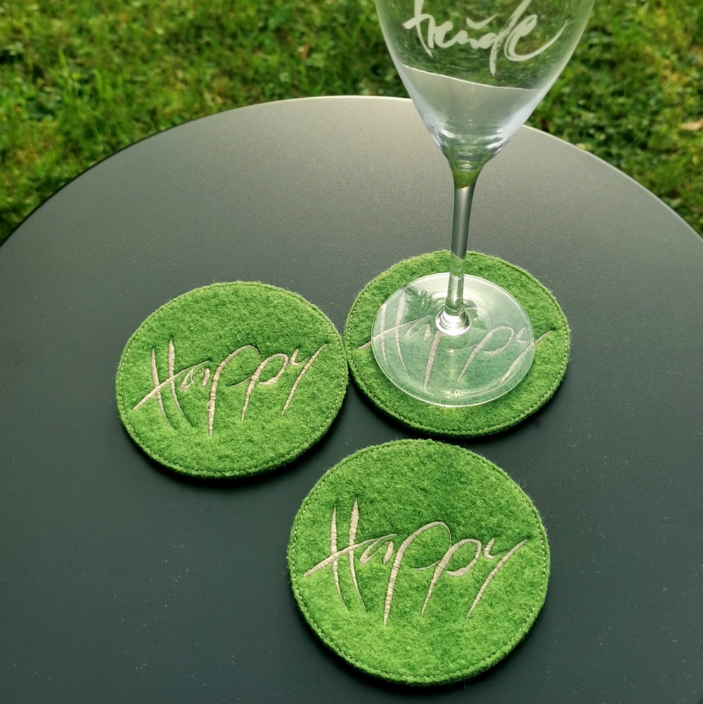 Glasuntersetzer "Happy" Grün