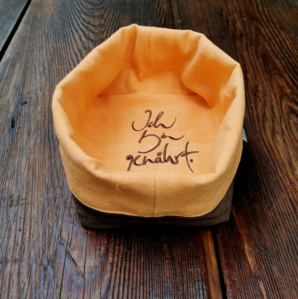 Brotkörbchen "Ich bin genährt" Braun/Orange