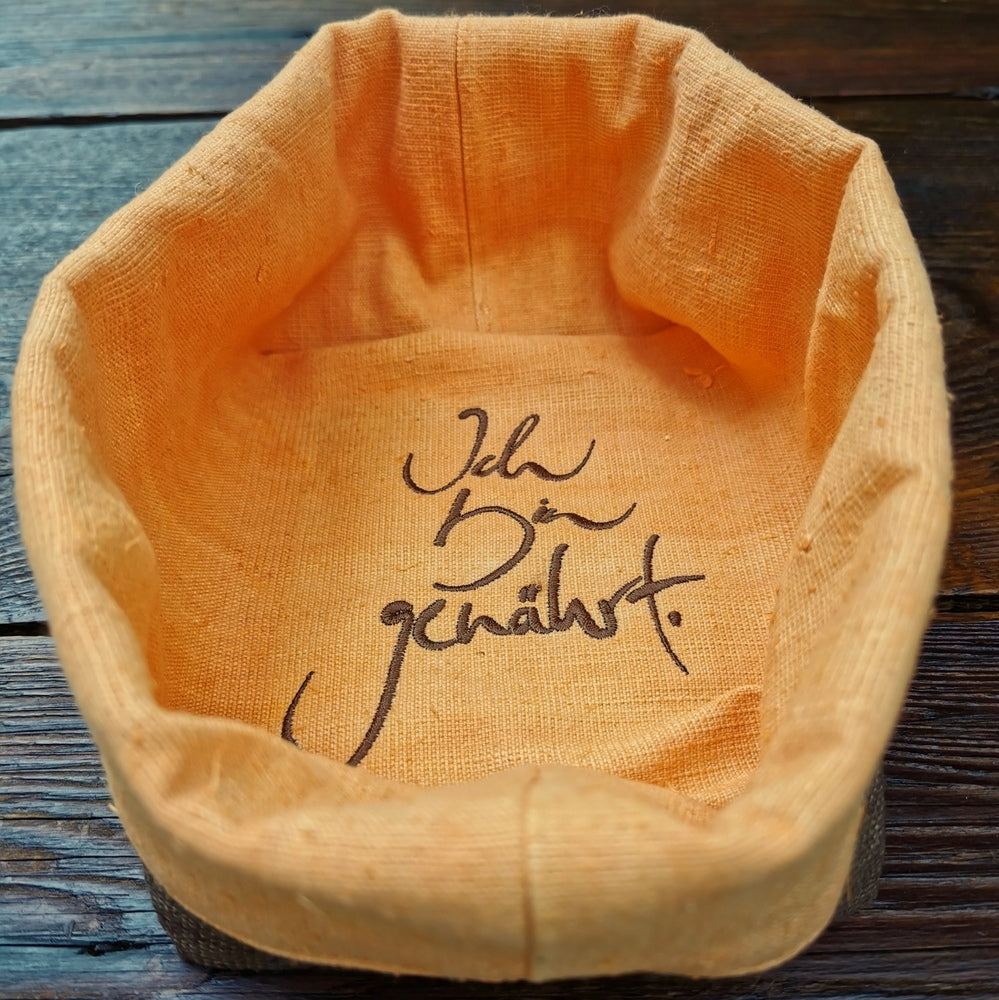 Brotkörbchen "Ich bin genährt" Braun/Orange