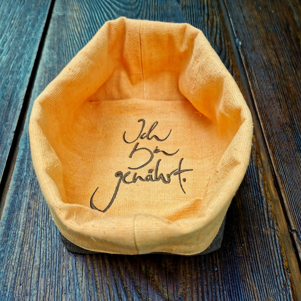 Brotkörbchen "Ich bin genährt" Braun/Orange