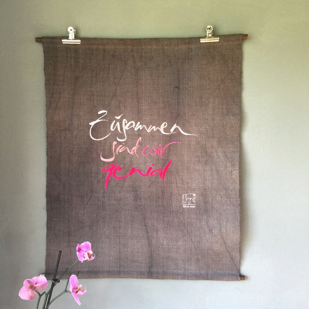 Haussegen "Zusammen sind wir genial"