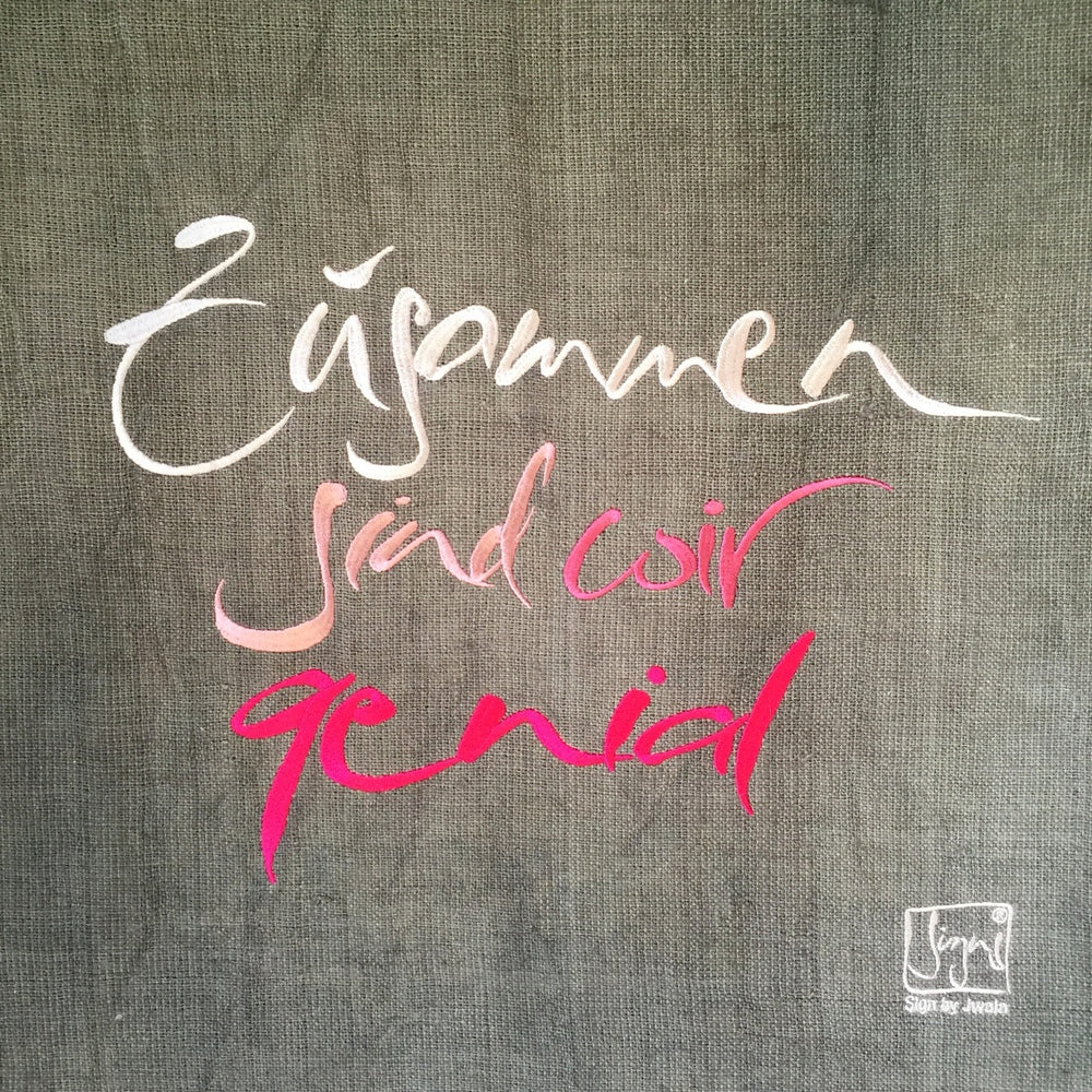 Haussegen "Zusammen sind wir genial"