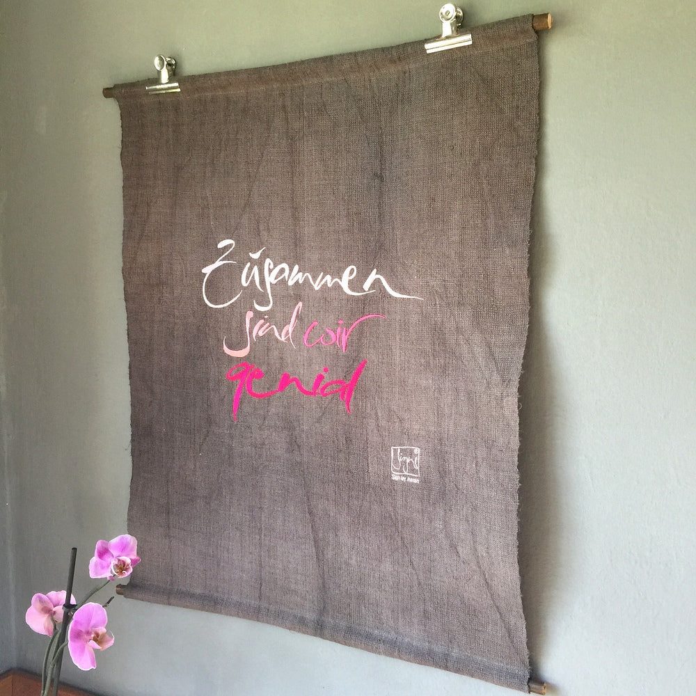 Haussegen "Zusammen sind wir genial"