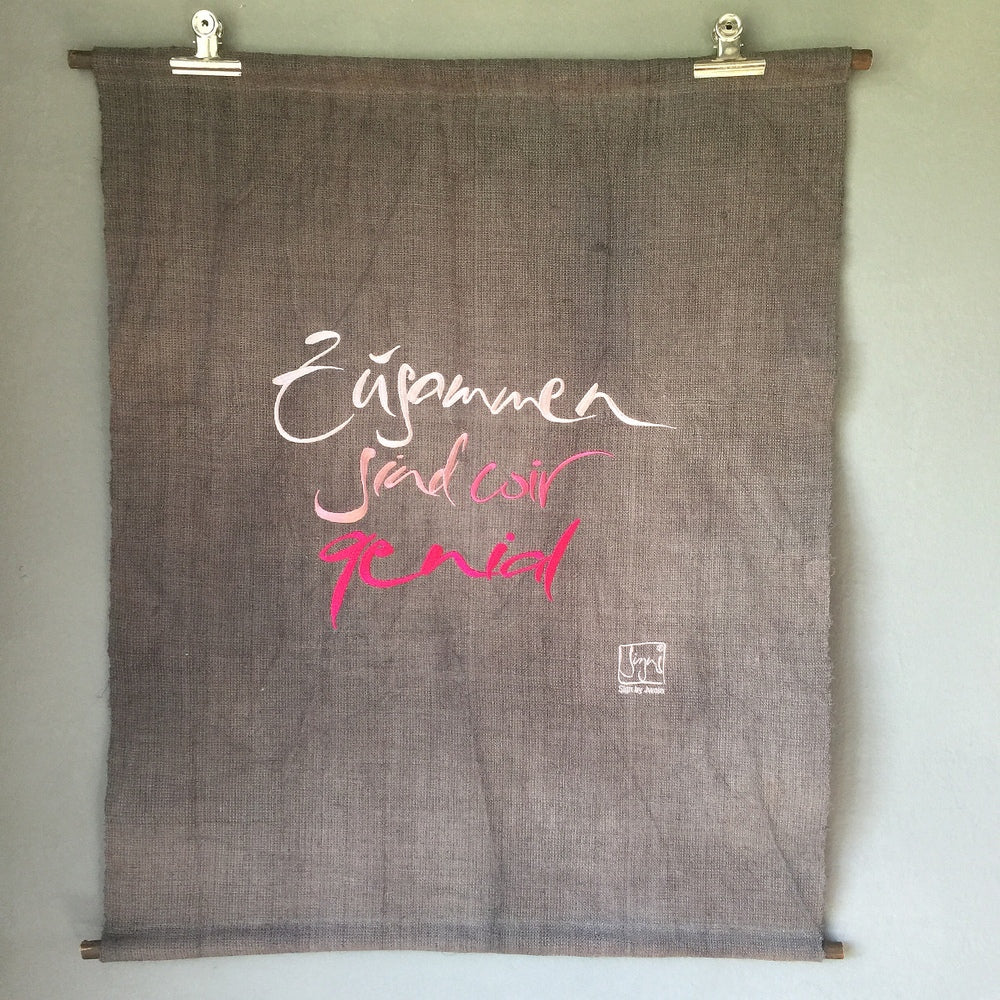 Haussegen "Zusammen sind wir genial"