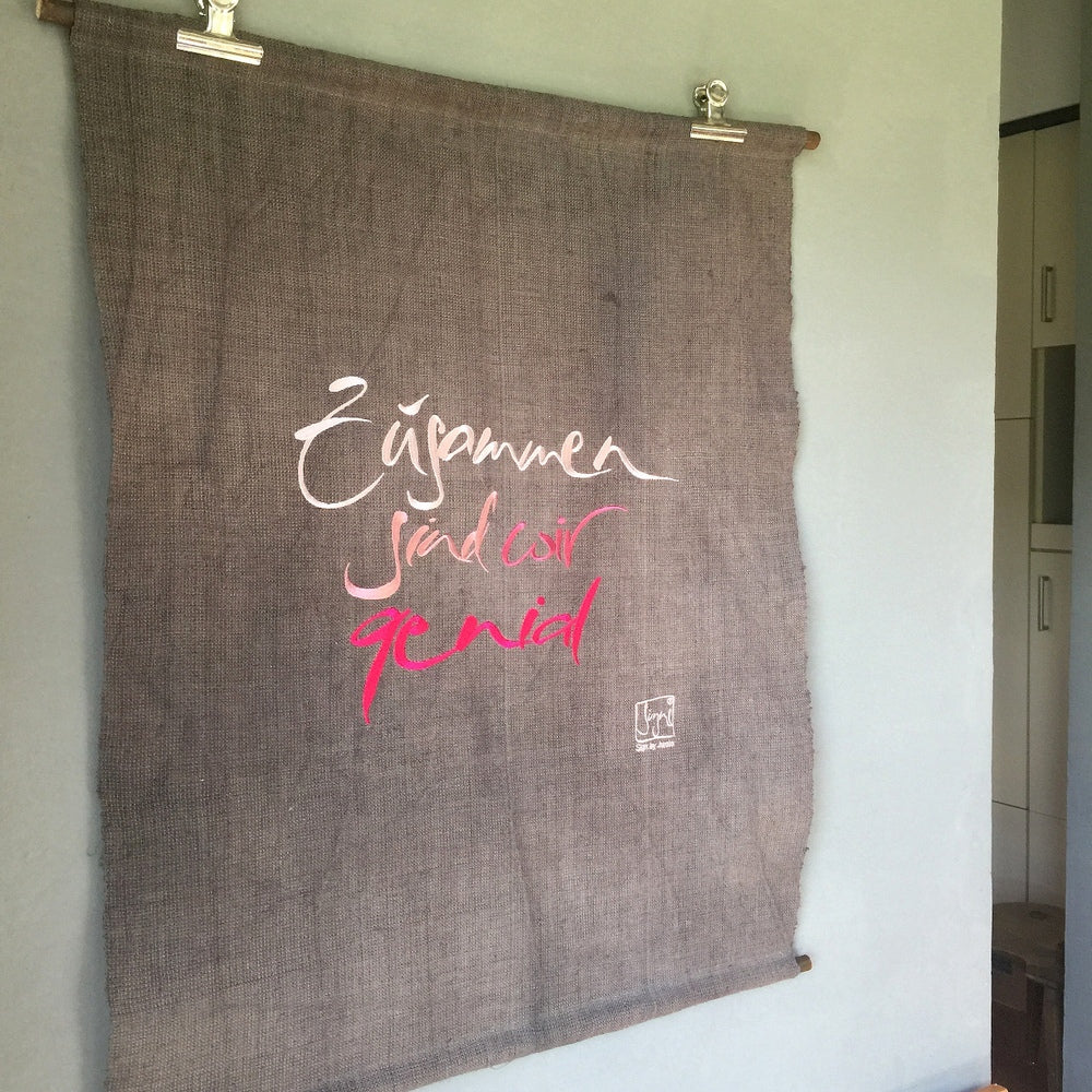 Haussegen "Zusammen sind wir genial"