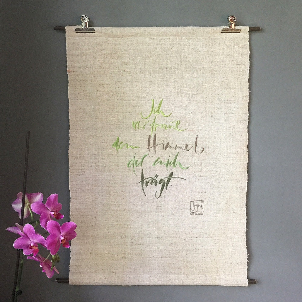 Haussegen "Ich vertraue dem Himmel..."