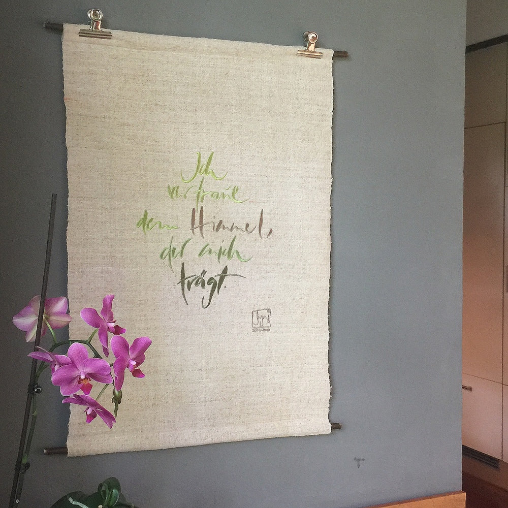 Haussegen "Ich vertraue dem Himmel..."