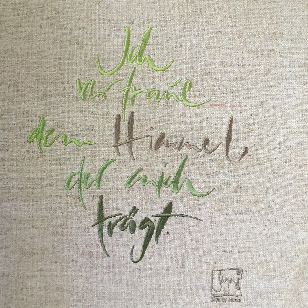 Haussegen "Ich vertraue dem Himmel..."