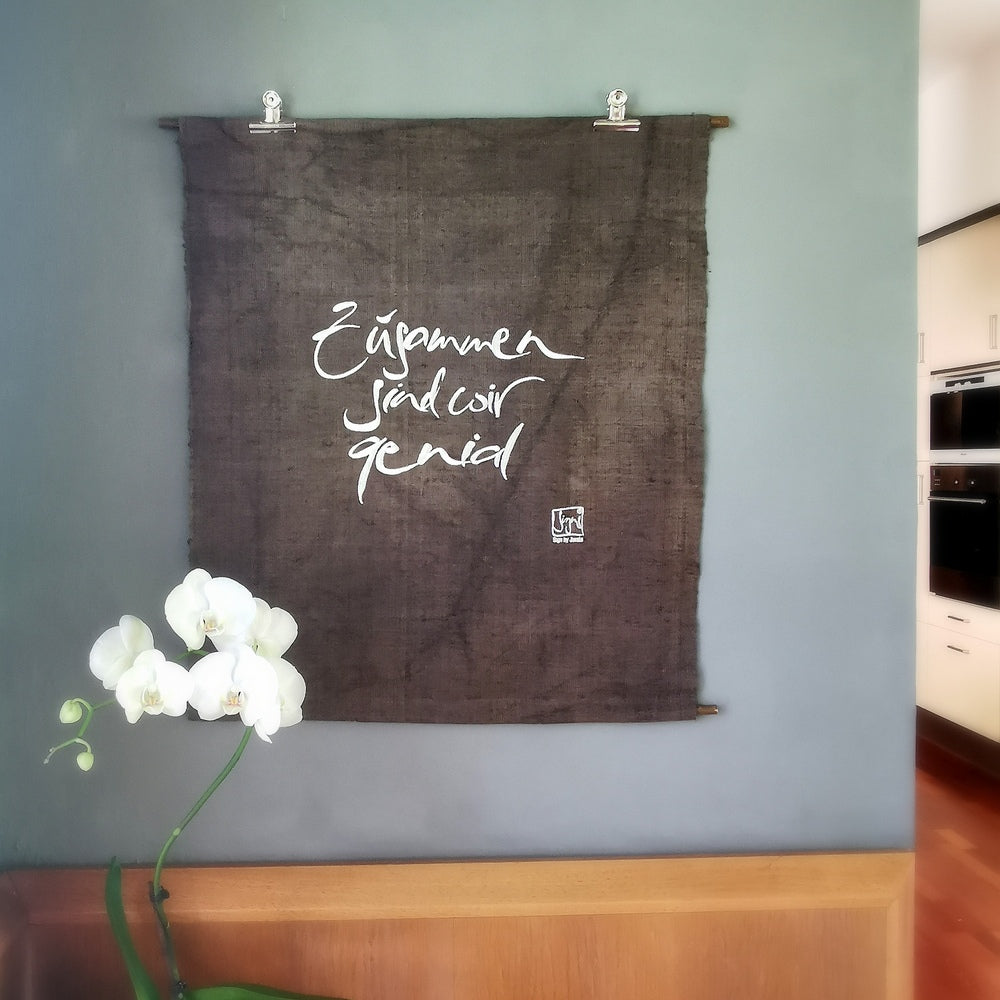 Haussegen "Zusammen sind wir genial"