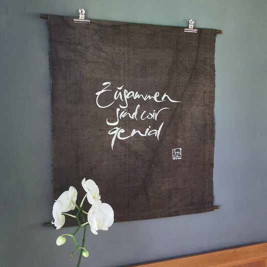 Haussegen "Zusammen sind wir genial"