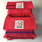 "Fingerzeige" SignKarten-Set "Himbeere/Gestreift" - Bauernleinen