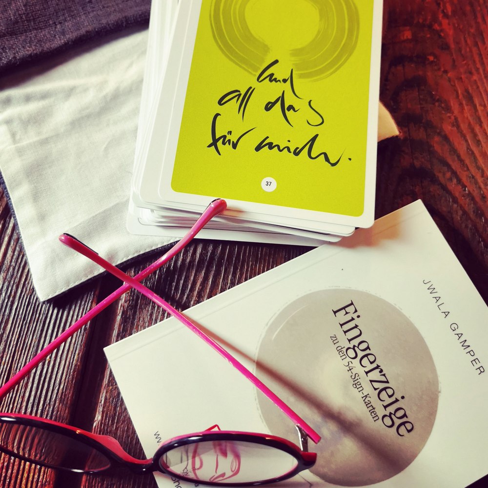 "Fingerzeige" SignKarten-Set "Petrol" Bauernleinen