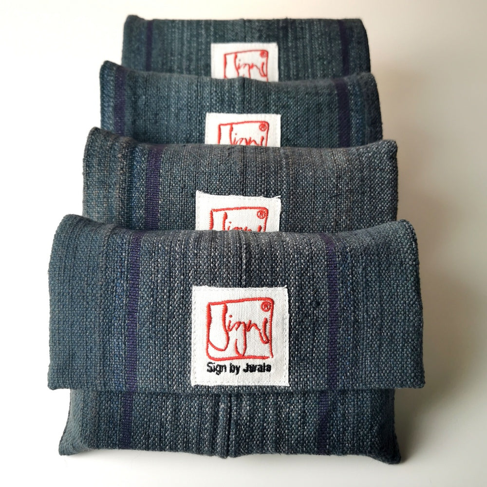 "Fingerzeige" SignKarten-Set "Graphit/gestreift" - Bauernleinen