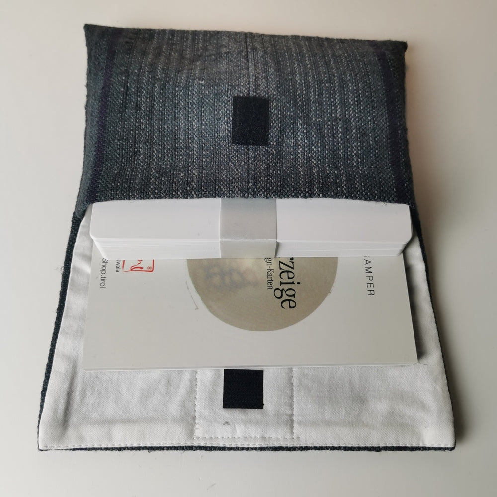 "Fingerzeige" SignKarten-Set "Graphit/gestreift" - Bauernleinen