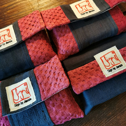 "Fingerzeige" SignKarten-Set "Schwarz/Bordeaux" - Bauernleinen