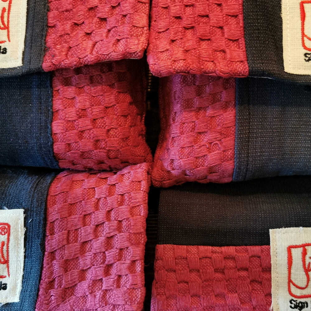 "Fingerzeige" SignKarten-Set "Schwarz/Bordeaux" - Bauernleinen