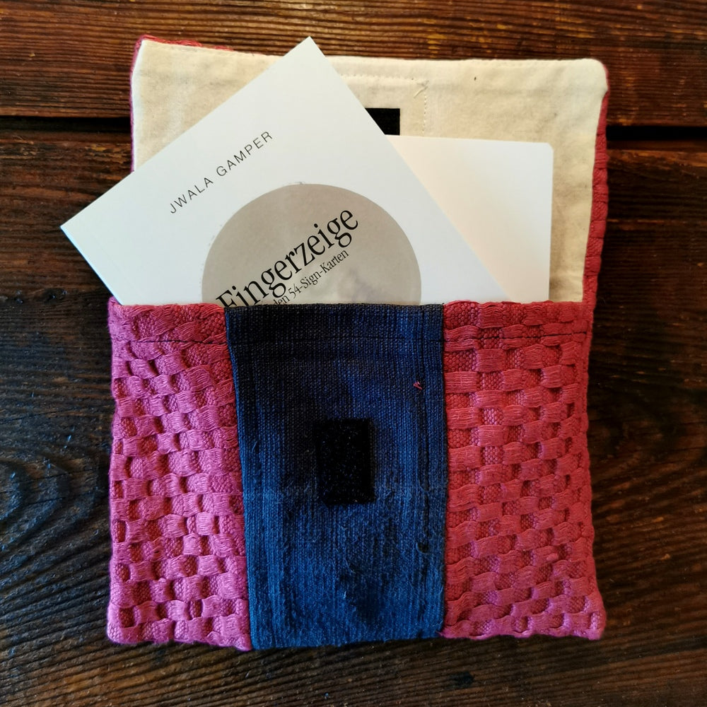 "Fingerzeige" SignKarten-Set "Schwarz/Bordeaux" - Bauernleinen