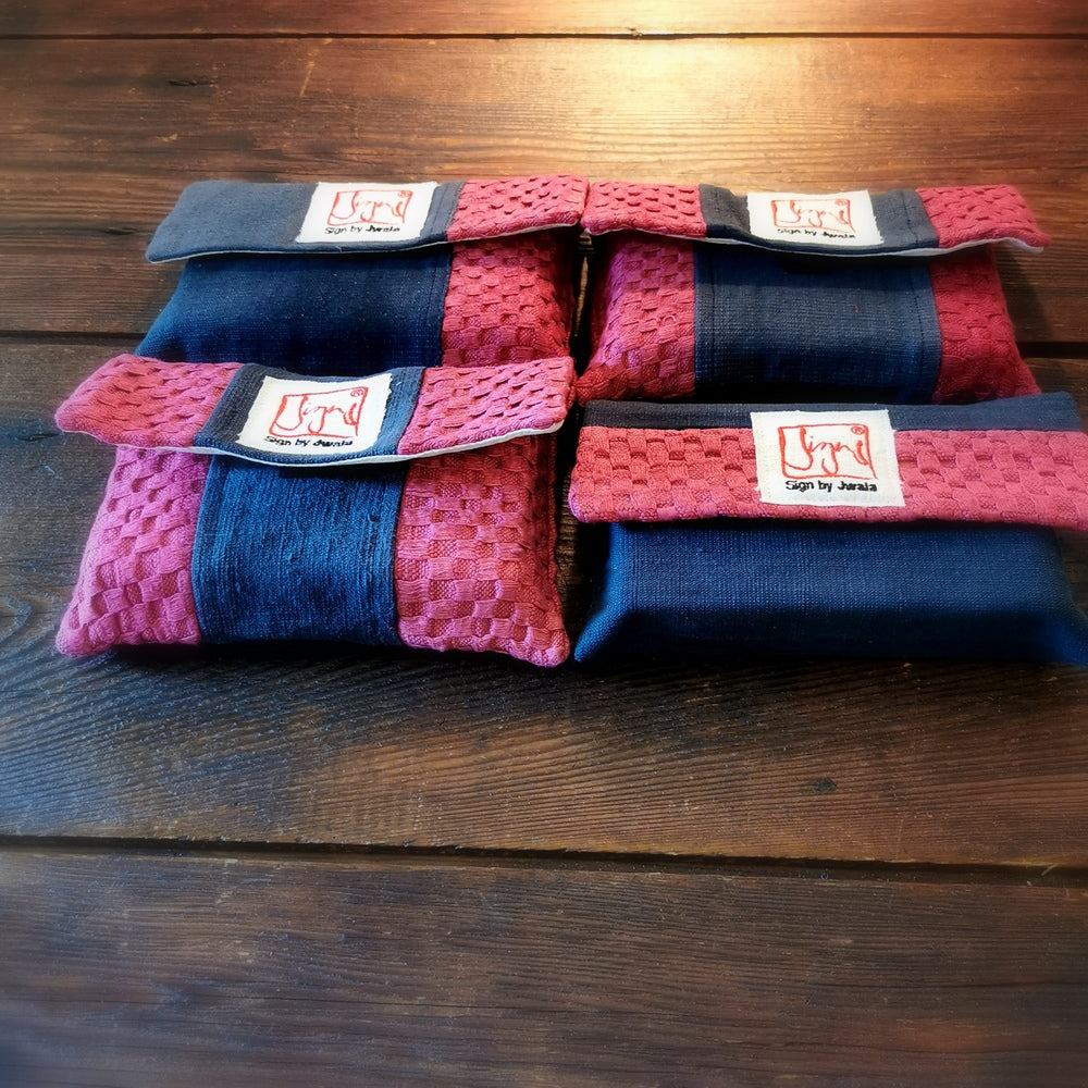 "Fingerzeige" SignKarten-Set "Schwarz/Bordeaux" - Bauernleinen