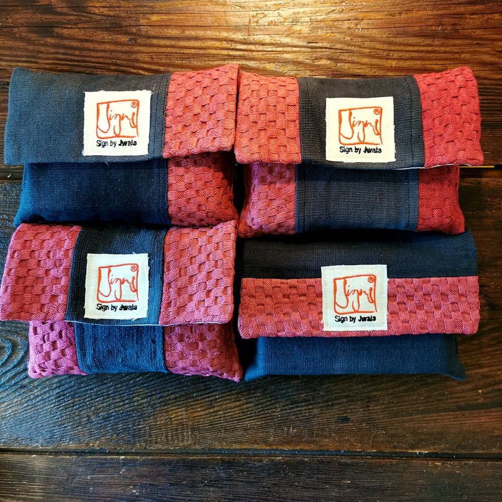 "Fingerzeige" SignKarten-Set "Schwarz/Bordeaux" - Bauernleinen