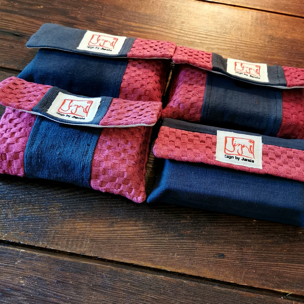 "Fingerzeige" SignKarten-Set "Schwarz/Bordeaux" - Bauernleinen