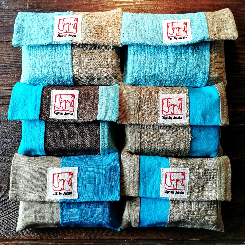 "Fingerzeige" SignKarten-Set "Türkis/Braun" - Bauernleinen