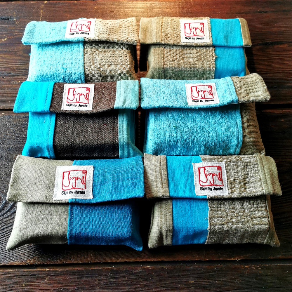 "Fingerzeige" SignKarten-Set "Türkis/Braun" - Bauernleinen