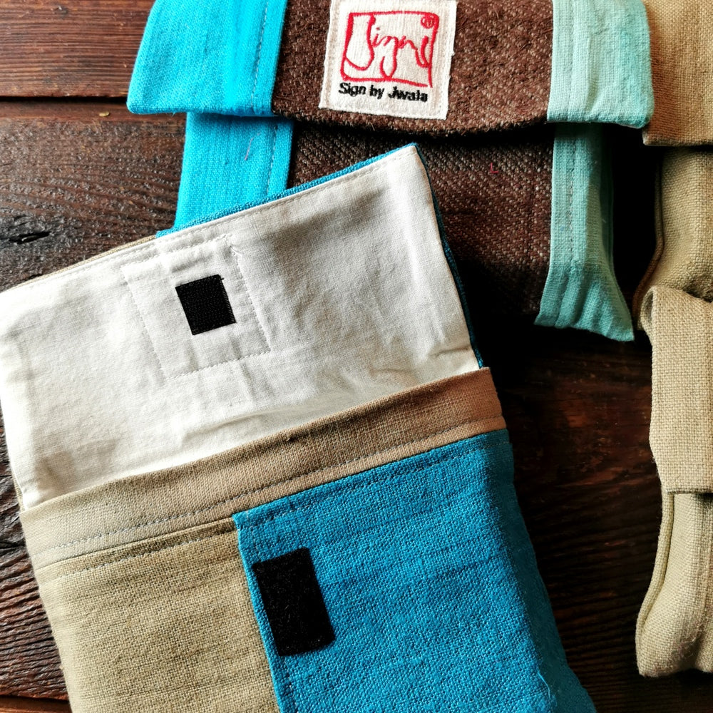 "Fingerzeige" SignKarten-Set "Türkis/Braun" - Bauernleinen