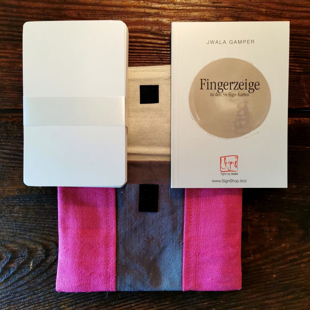 "Fingerzeige" SignKarten-Set "Pink/Grau" - Bauernleinen