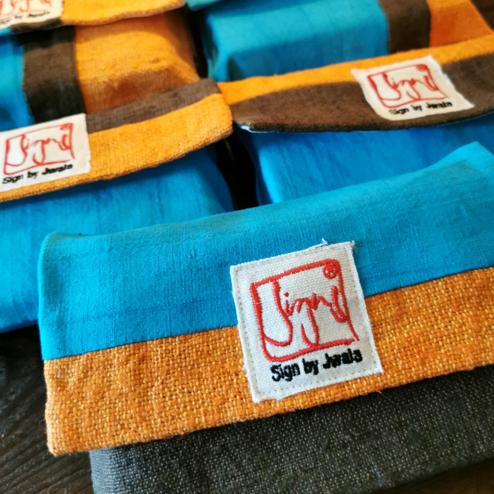 "Fingerzeige" SignKarten-Set "Braun/Orange/Türkis" - Bauernleinen