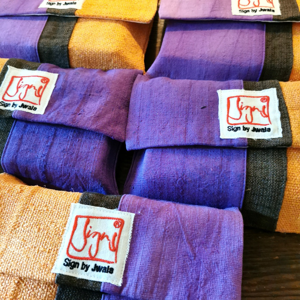 "Fingerzeige" SignKarten-Set "Lila/Braun/Orange" - Bauernleinen