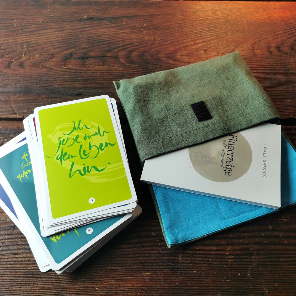 "Fingerzeige" SignKarten-Set "Grün/Türkis" - Bauernleinen